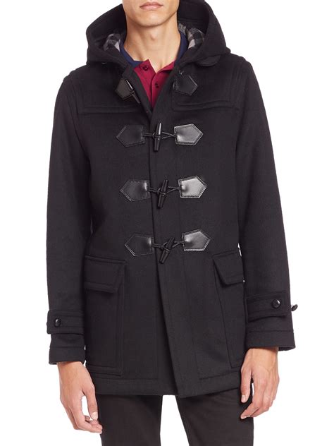 burberry duffle coat black|Burberry men's coat outlet.